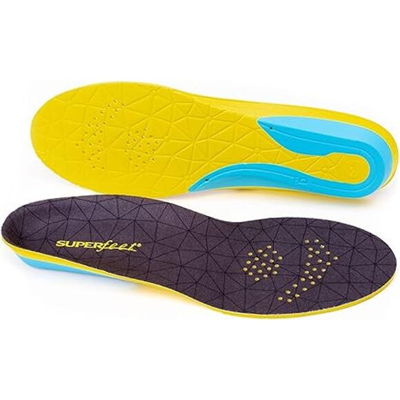 NWT Superfeet Unisex Flex Thin Synthetic Insoles, M2.5-4/W4.5-6, Bright Yellow - Picture 1 of 6